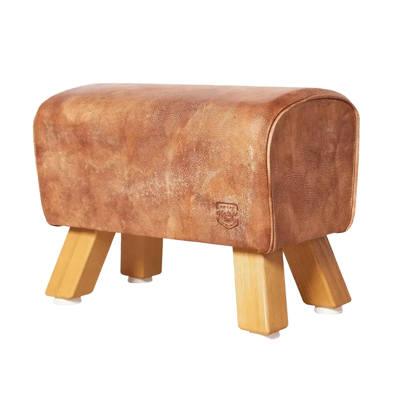 Turnbock mit Bezug aus echtem Rindsleder | 57,5 x 35 x 45 cm