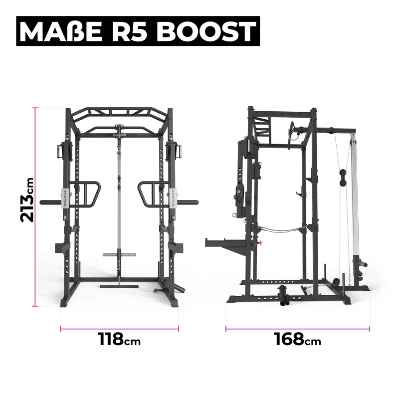 R5 Boost | Power Rack | Latzug- & Rudereinheit | Jammer Arms | 195cm