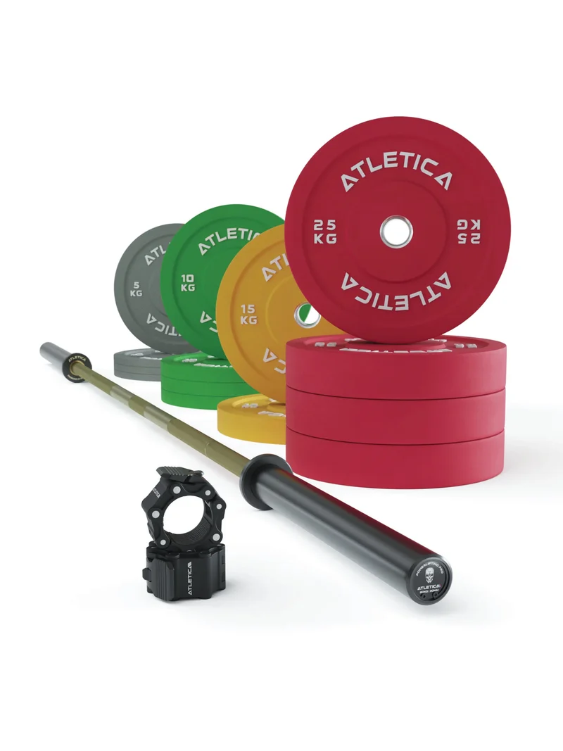 Langhantel Set | Beta Powerlifting | 190kg Color Bumper | Military Green