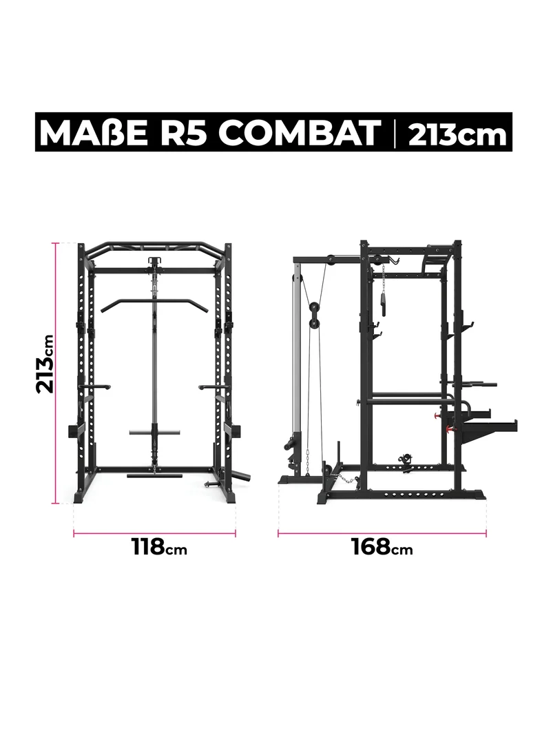 R5 Combat | Power Rack | Latzug- & Rudereinheit | 195cm