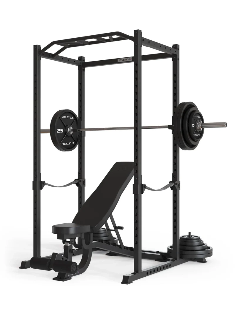 R5 Nolat SET | Power Rack | 100kg Iron Plates | Sigma Langhantel | B4 Leather | 195cm