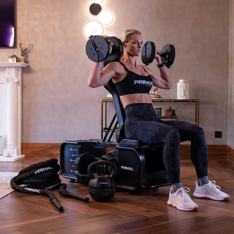 Primal Personal Series HIIT Bench inkl. Zubehör und Hanteln