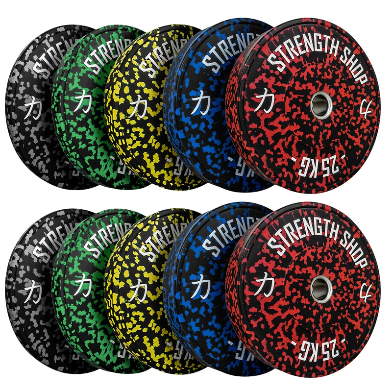 Fleck Rubber Bumper Plates – Colour Coded, 5kg-25kg or 150kg Set