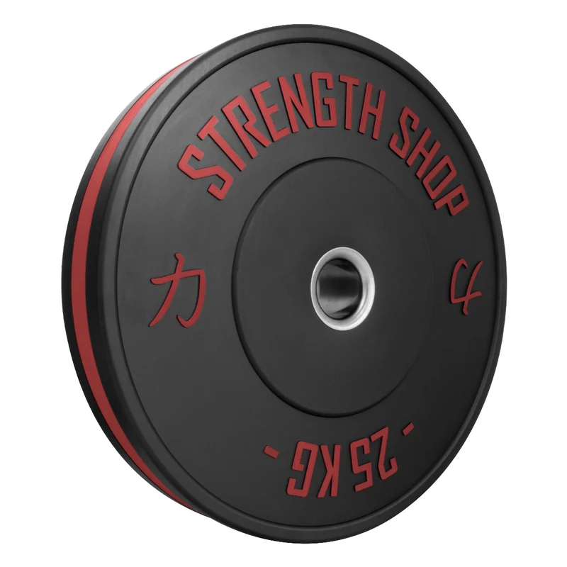 Rubber Bumper Plates w/ Colour Coded Stripe, 5kg-25kg or 150kg Set