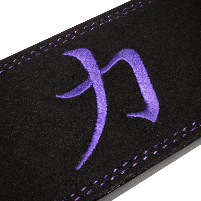 Black w/ Purple Stitching Lever Belt, 10mm - IPF Approved