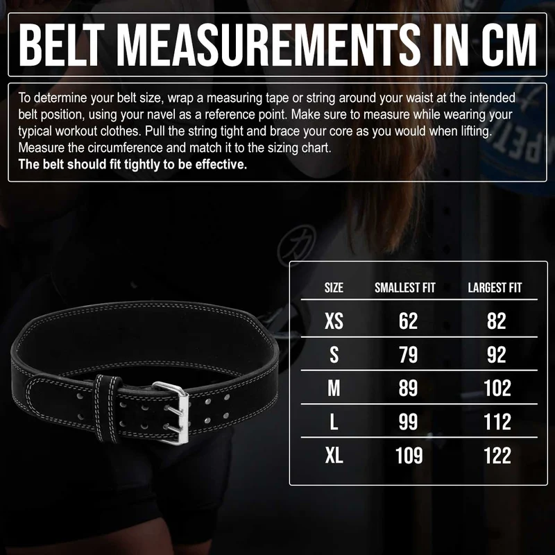 Weightlifting Double Prong Buckle Tapered Belt, Black - 8MM