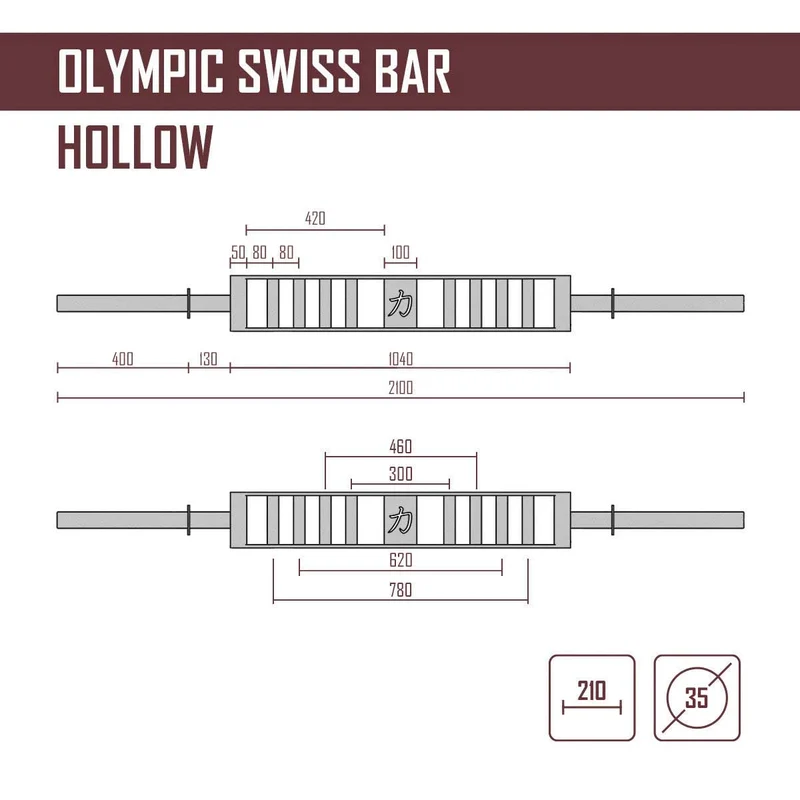 Olympic Swiss Bar – 15.5kg