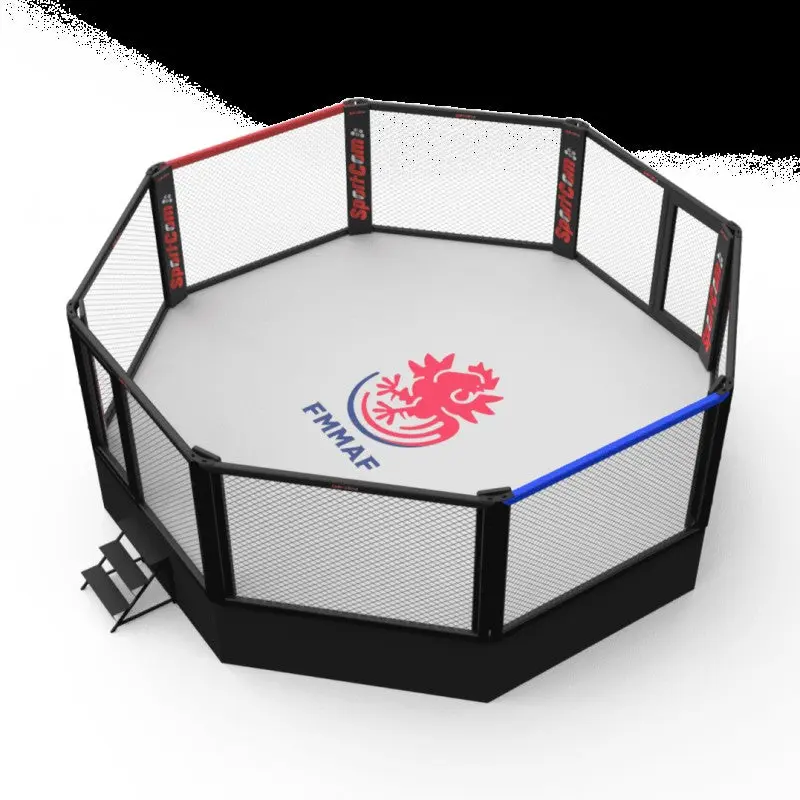 MMA-Wettkampfkäfig Ø 9 m auf 9-m-Podium – ohne Laufsteg