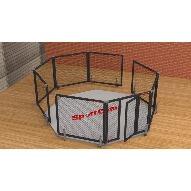 Faltbarer MMA-Käfig – Ø 5 m, Rollen | mit oder ohne Flexi-Roll-Matte