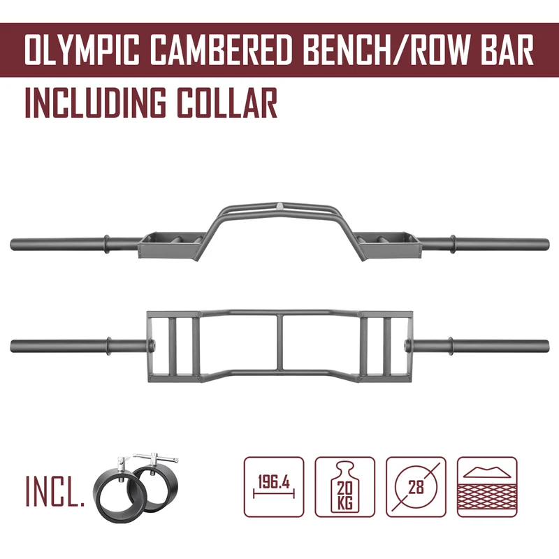 Olympic Cambered Bench/Row Bar - 20KG