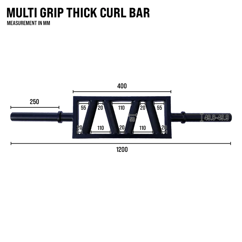 Multi Grip Thick Curl Bar