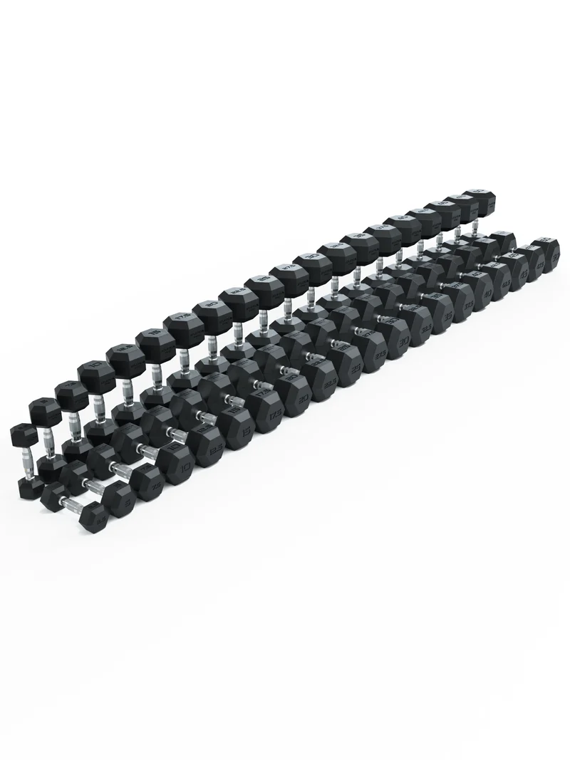 B15 Starter Set | Gamma Chrome | 220kg Plates | Hexagon 2.5-25kg