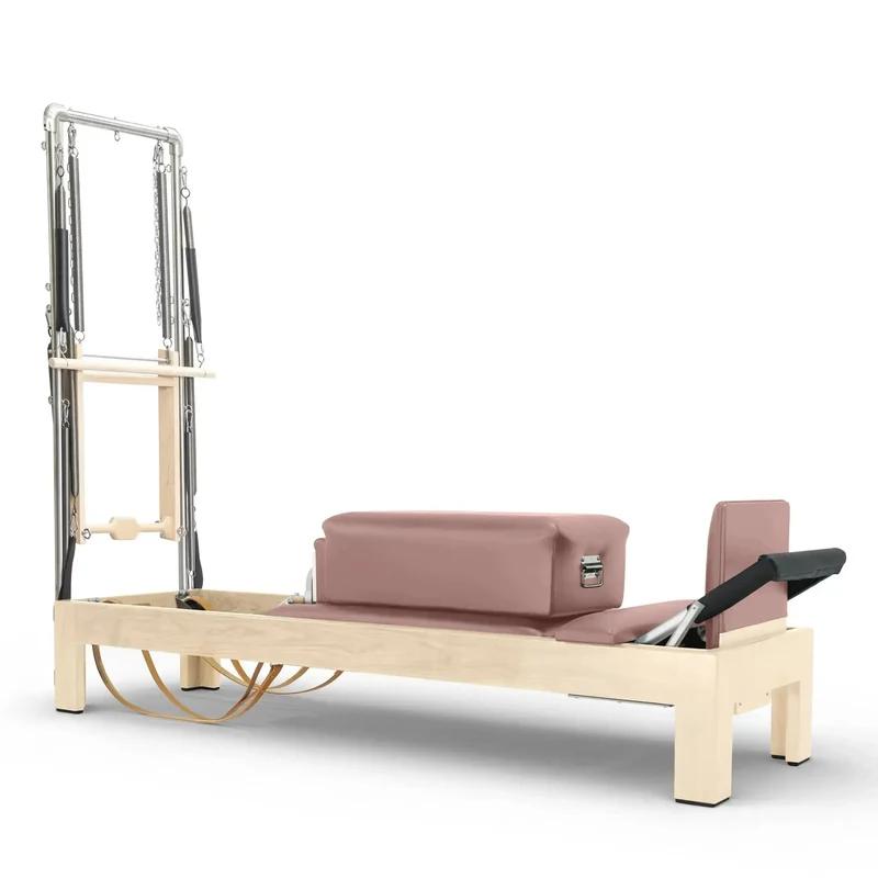 Elina Pilates Reformer Klassisch Naturholz 86" mit Tower – Studio-Reformer mit Turm