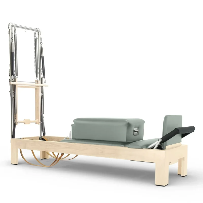 Elina Pilates Reformer Klassisch Naturholz 86" mit Tower – Studio-Reformer mit Turm