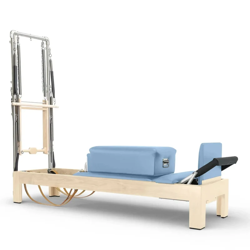 Elina Pilates Reformer Klassisch Naturholz 86" mit Tower – Studio-Reformer mit Turm