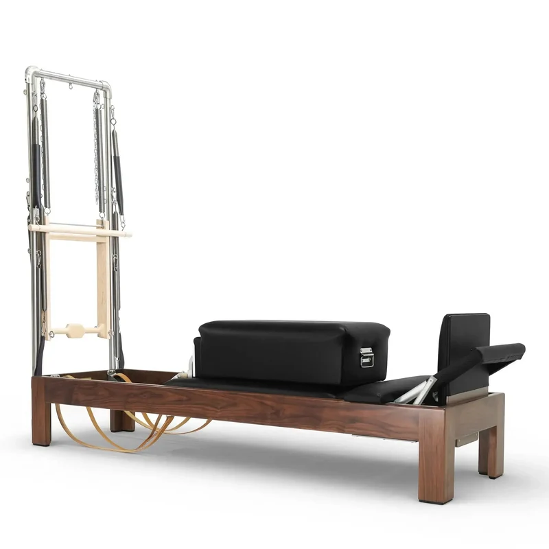 Elina Pilates Reformer Klassisch Dunkles Holz 86 Zoll mit Tower