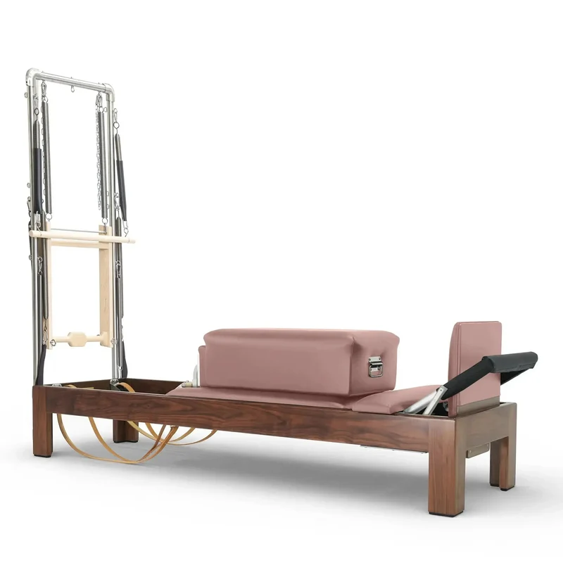 Elina Pilates Reformer Klassisch Dunkles Holz 86 Zoll mit Tower