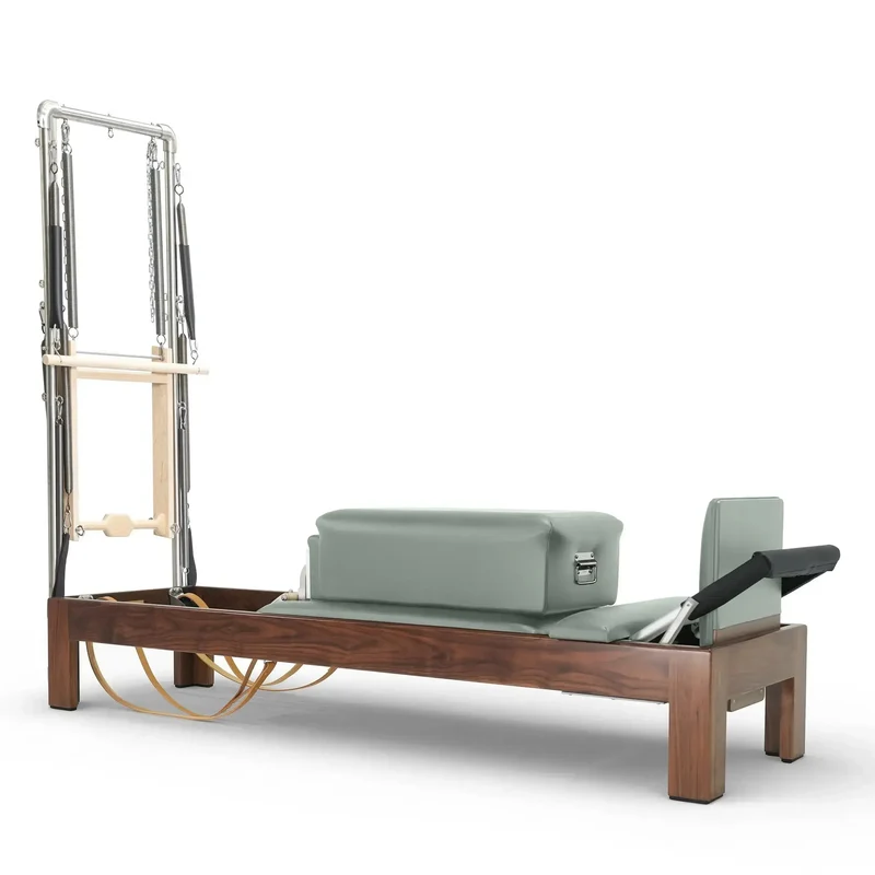 Elina Pilates Reformer Klassisch Dunkles Holz 86 Zoll mit Tower