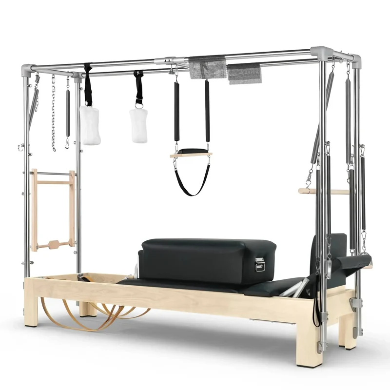 Elina Pilates Reformer Cadillac Klassisch Naturholz – Professionelles Studio-Kombigerät
