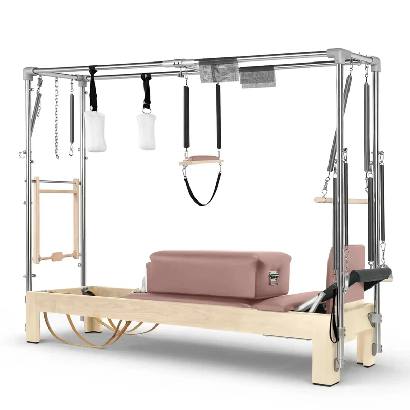 Elina Pilates Reformer Cadillac Klassisch Naturholz – Professionelles Studio-Kombigerät