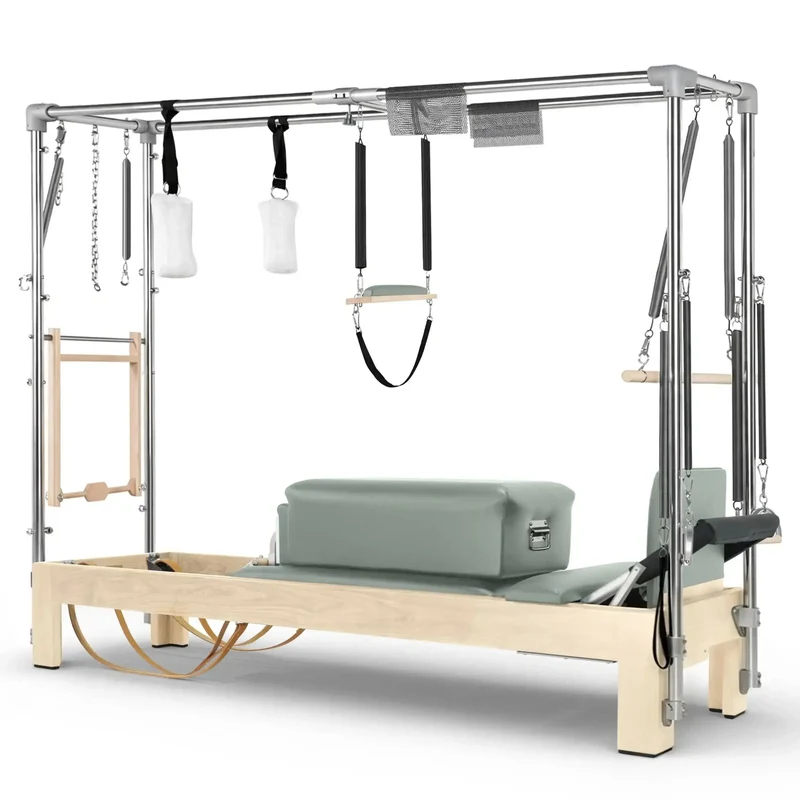 Elina Pilates Reformer Cadillac Klassisch Naturholz – Professionelles Studio-Kombigerät