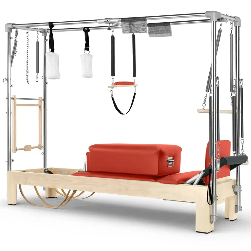 Elina Pilates Reformer Cadillac Klassisch Naturholz – Professionelles Studio-Kombigerät
