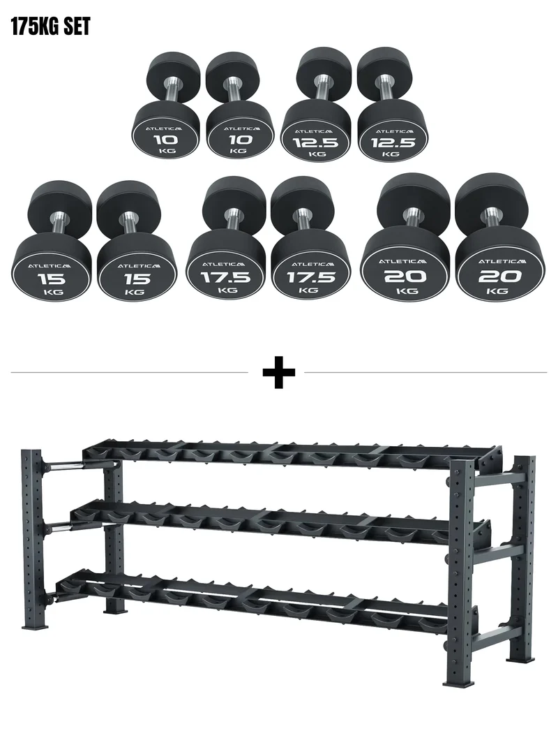Mammoth Set M | Premium Kurzhantelregal & PU Rundhanteln 10 - 20kg