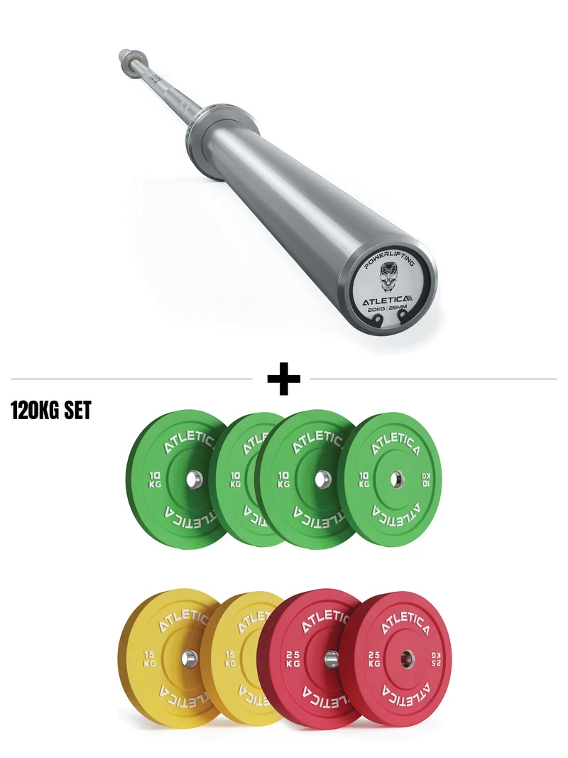 Gamma Spectrum Set I Gamma Chrome Langhantel & 120kg Color Bumper Plates