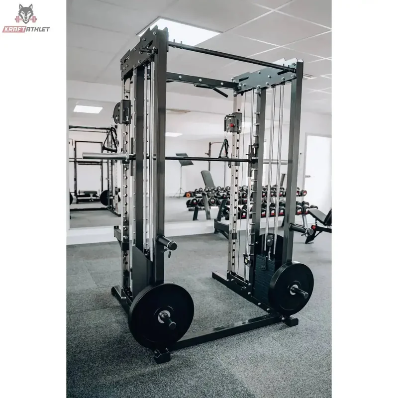 Professionelle Krafstation / Kabelzugstation: Dual Pulley, Smith Machine und Rack FT3 Titanium Strength