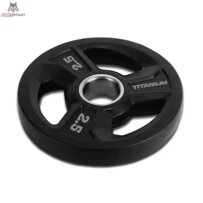 Premium Gummischeiben mit 3 Tri-Grip Griffen 1,25–25 kg – Titanium Strength