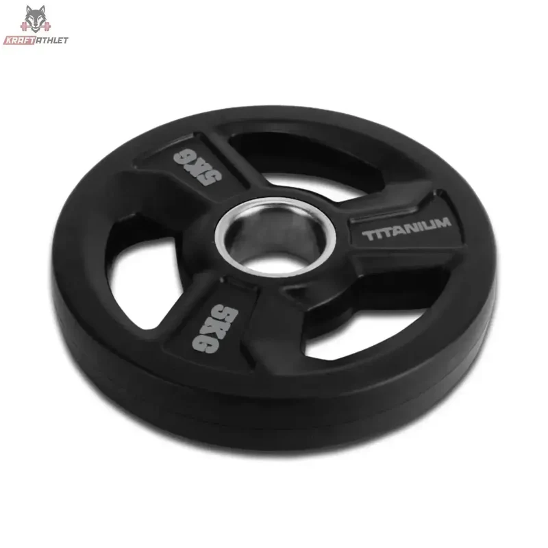 Premium Gummischeiben mit 3 Tri-Grip Griffen 1,25–25 kg – Titanium Strength