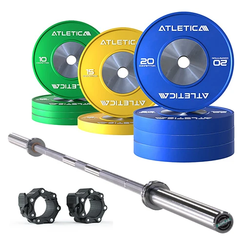 Langhantel Set Alpha I Competition Plates 150kg I Pro Verschlüsse