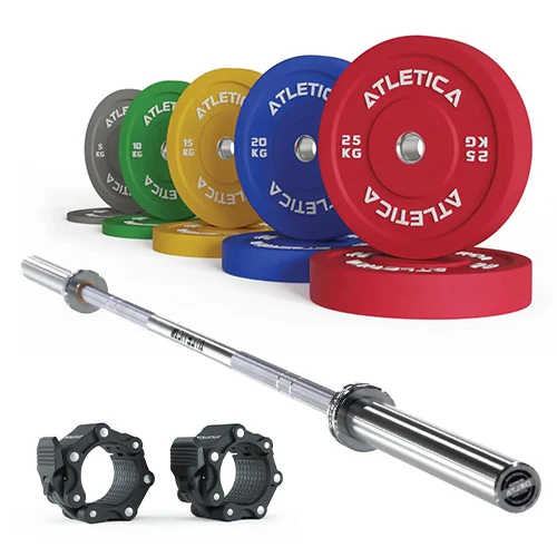 Langhantel Delta Chrome | Color Bumper Plates 150kg | Pro Verschlüsse