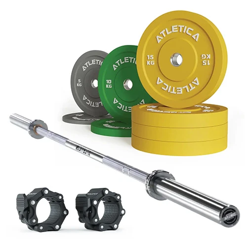 Langhantel Delta Chrome | Color Bumper Plates 90kg | Pro Verschlüsse