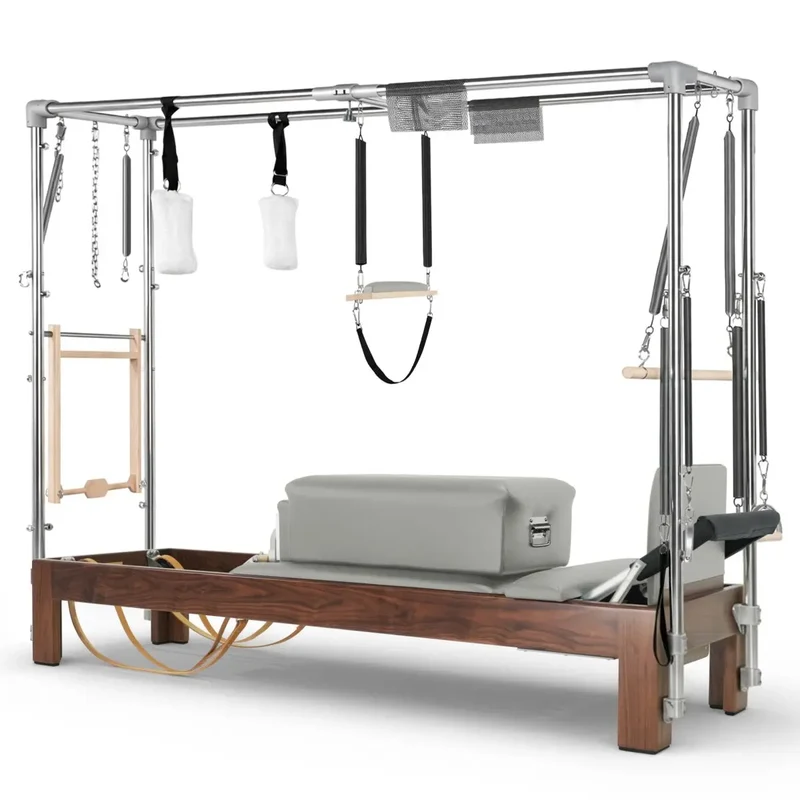 Elina Pilates Cadillac Reformer Dunkelholz – Nussbaum, Schwarz