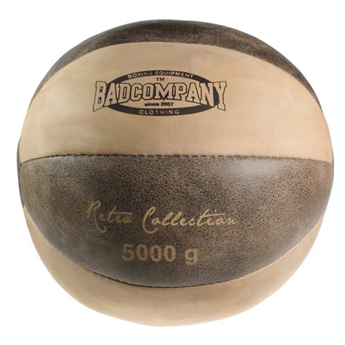 Retro Medizinball aus Rindsleder 5 kg