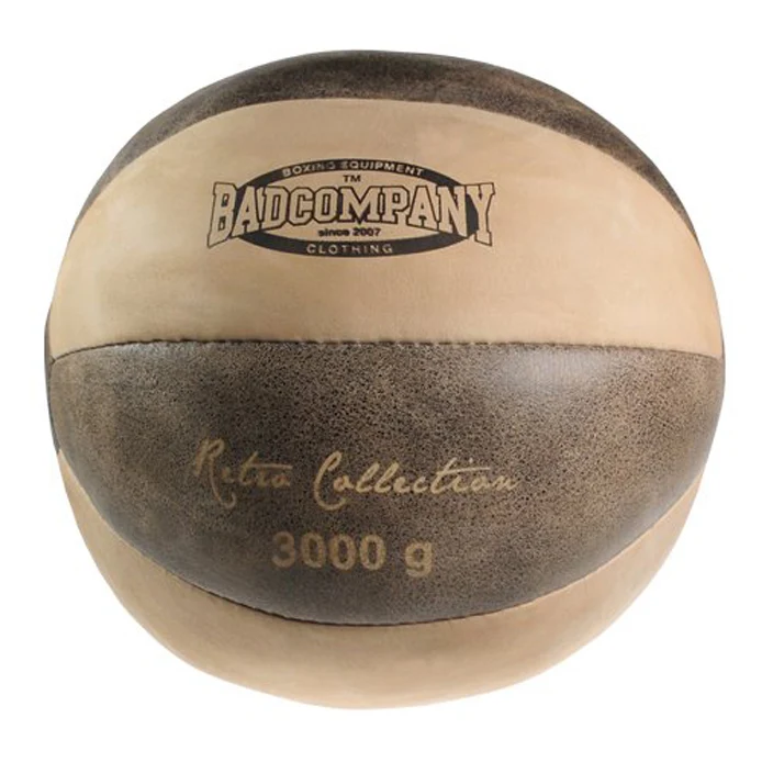 Retro Medizinball aus Rindsleder 3 kg