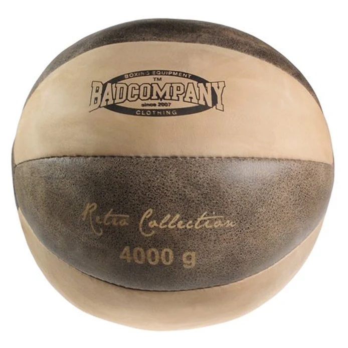 Retro Medizinball aus Rindsleder 4 kg