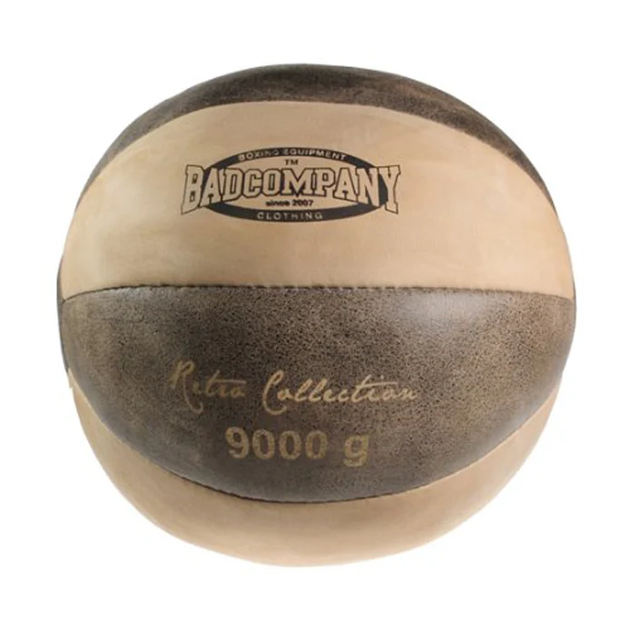 Retro Medizinball aus Rindsleder 9 kg
