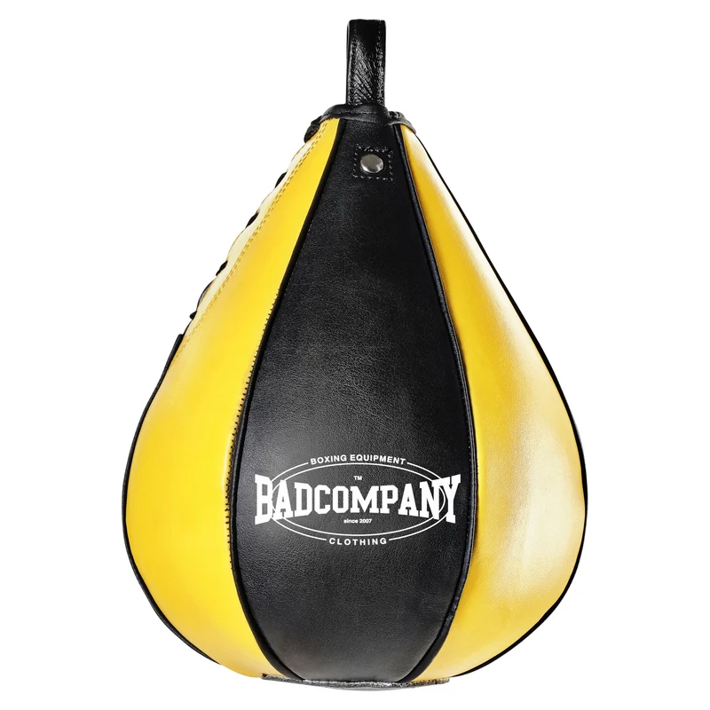 Boxbirne aus Echt-Leder medium black/yellow