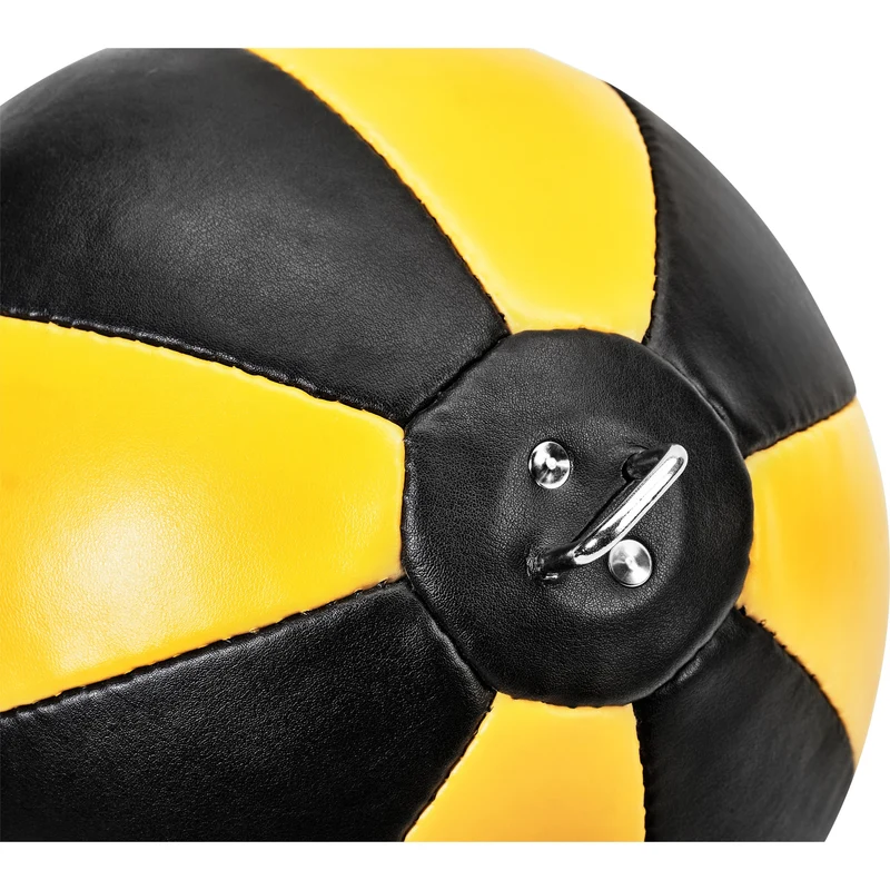 Doppelendball aus Kunstleder mit Spanngurten yellow