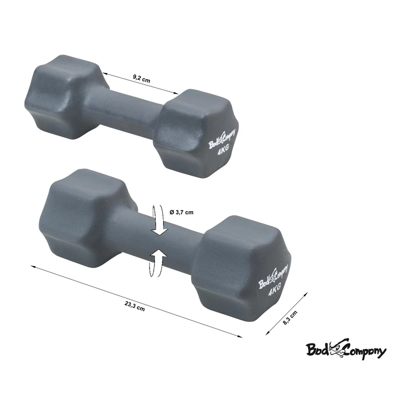 8Kg (2x4,0) Neopren Gymnastik Hanteln Hantel Gewichte Hantel-Set