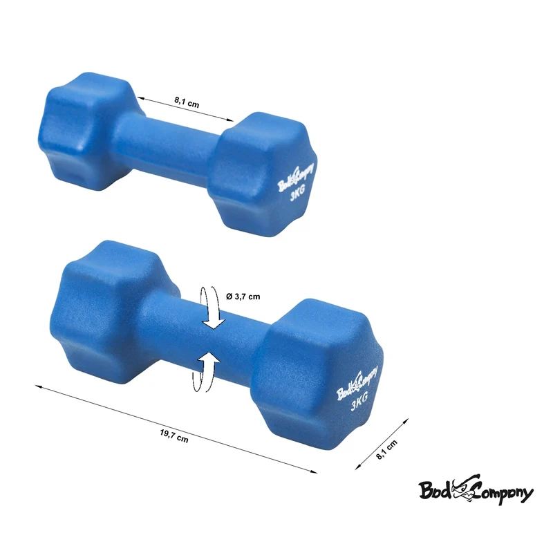 6Kg (2x3,0) Neopren Gymnastik Hanteln Hantel Gewichte Hantel-Set