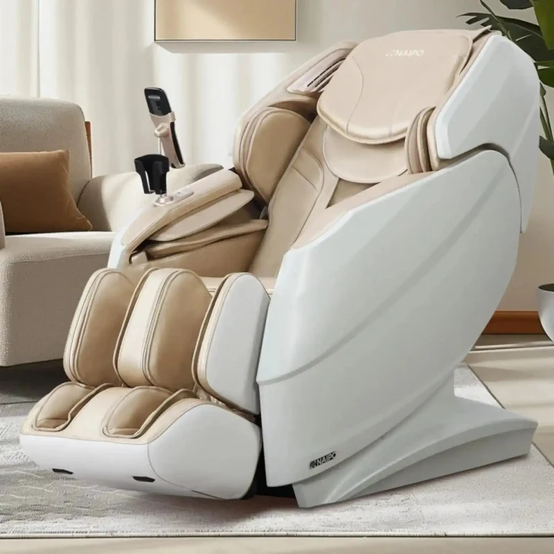 NAIPO R50 Massagesessel – S+L-Schiene 112 cm, 18 Programme, 28 Luftkissen, Wärme