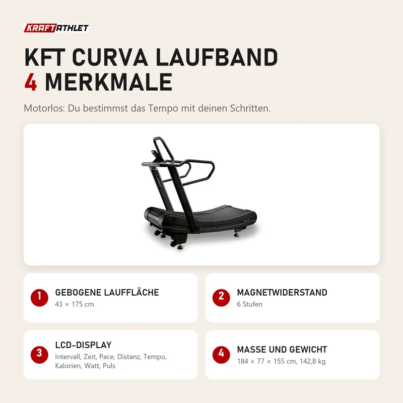 KFT Laufband Curva motorlos magnetisch gebogen kaufen