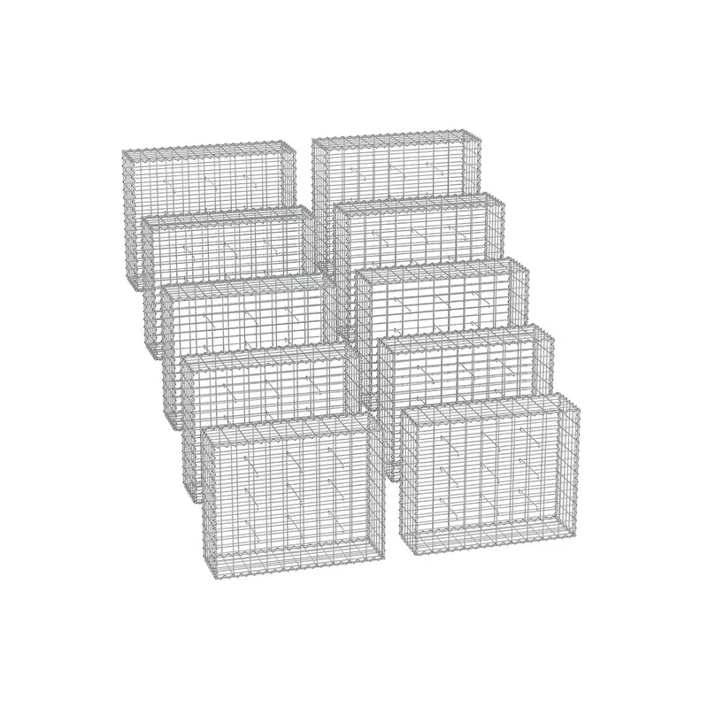 Steingabione aus Metallgitter