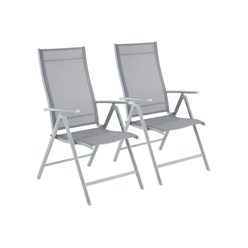 Gartenstühle 2er Set Grau