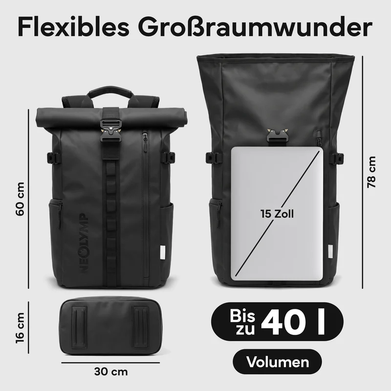 Rucksack Rolltop 40 Liter - Wasserdicht