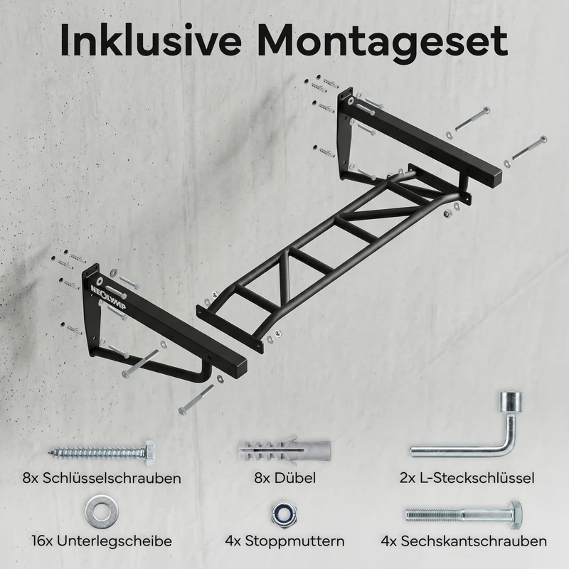 Klimmzugstange Wandmontage - 2-in-1 Klimmzugstation | B-Ware