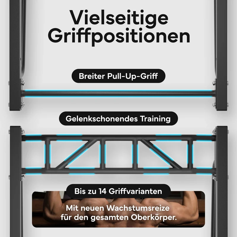 Klimmzugstange Wandmontage - 2-in-1 Klimmzugstation | B-Ware